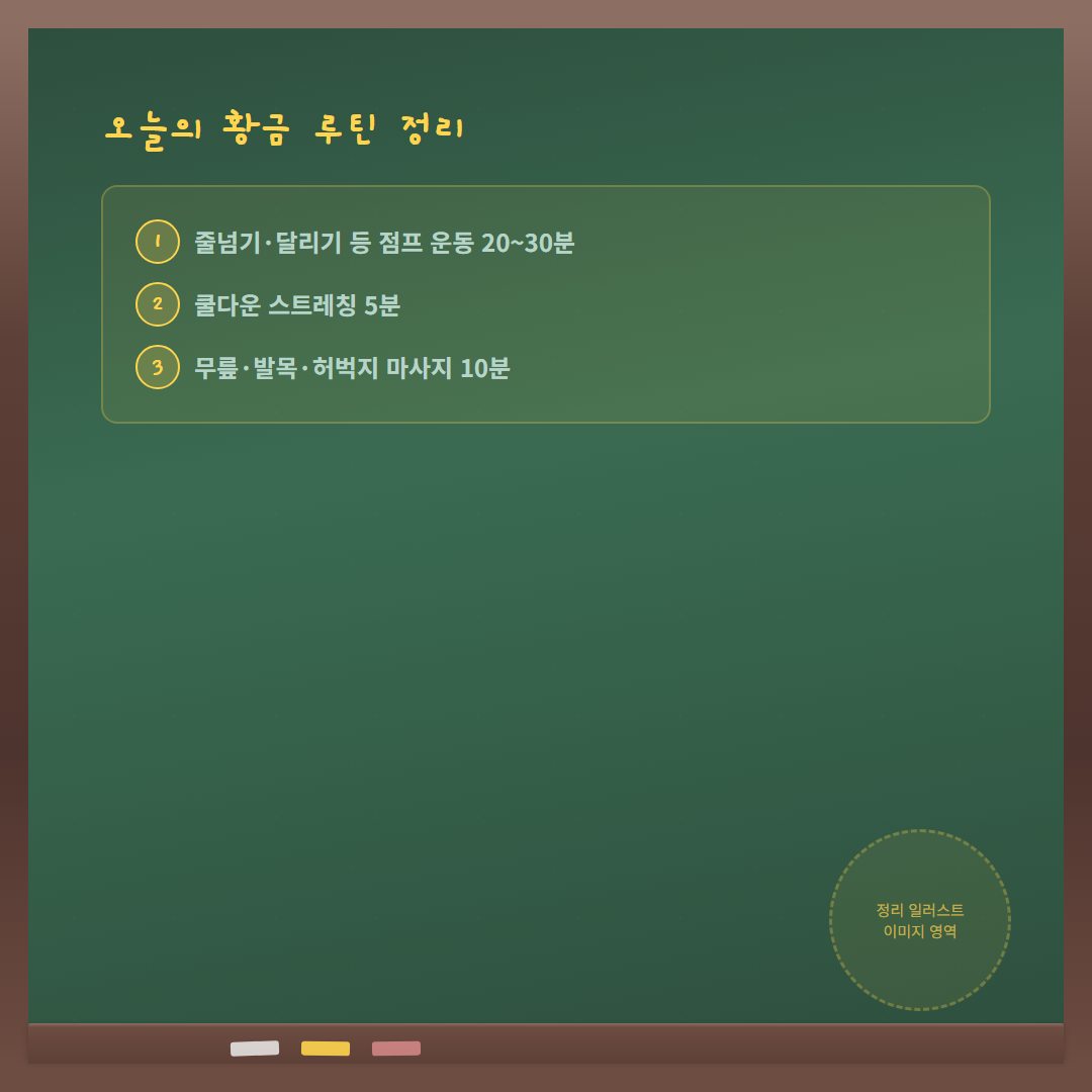 성장판 운동 - 루틴 요약