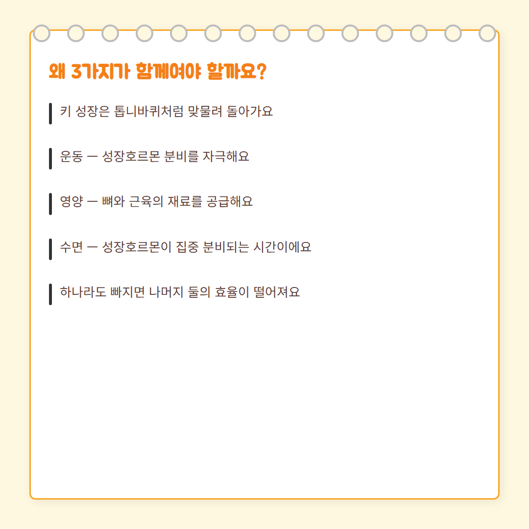 키 성장 3요소 - 리스트